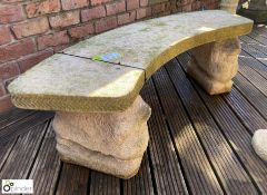 A reconstituted stone radius Garden Bench on Griff