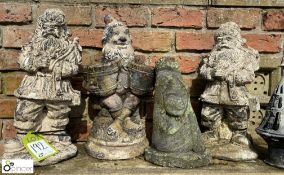 A group of 4 reconstituted stone Statues consistin