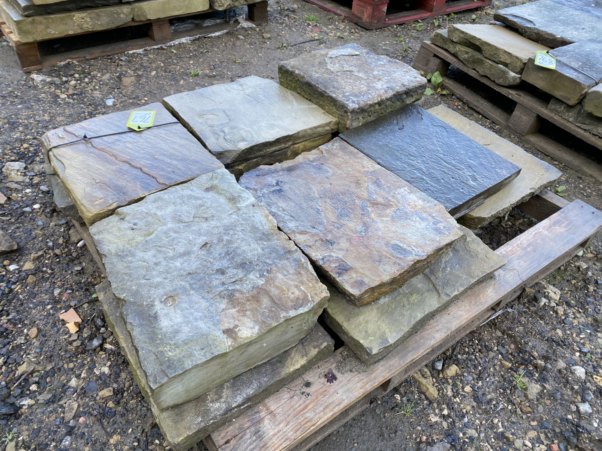 A pallet of antique reclaimed Yorkshire stone Flags, approx. 2.4m² (Lot Location: Deep Lane, - Image 3 of 5