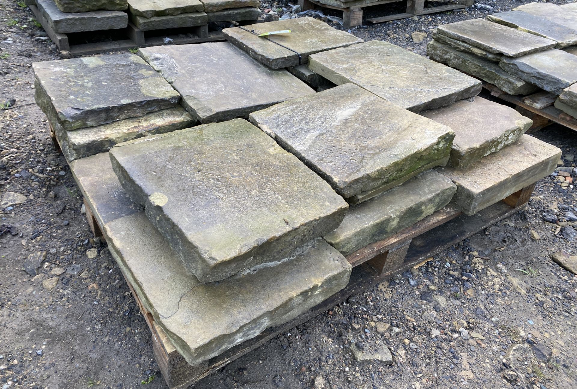 A pallet of antique reclaimed Yorkshire stone Flags, approx. 2.4m² (Lot Location: Deep Lane, - Image 3 of 6