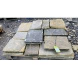 A pallet of antique reclaimed Yorkshire stone Flags, approx. 2.4m² (Lot Location: Deep Lane,