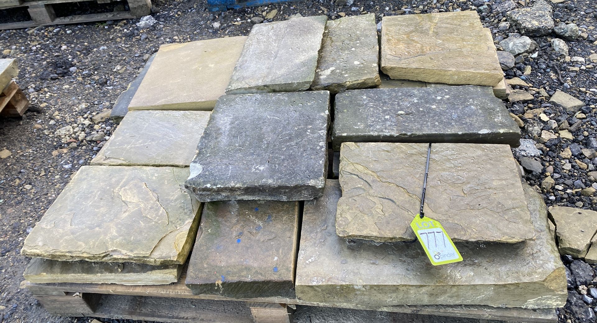 A pallet of antique reclaimed Yorkshire stone Flags, approx. 2.4m² (Lot Location: Deep Lane,