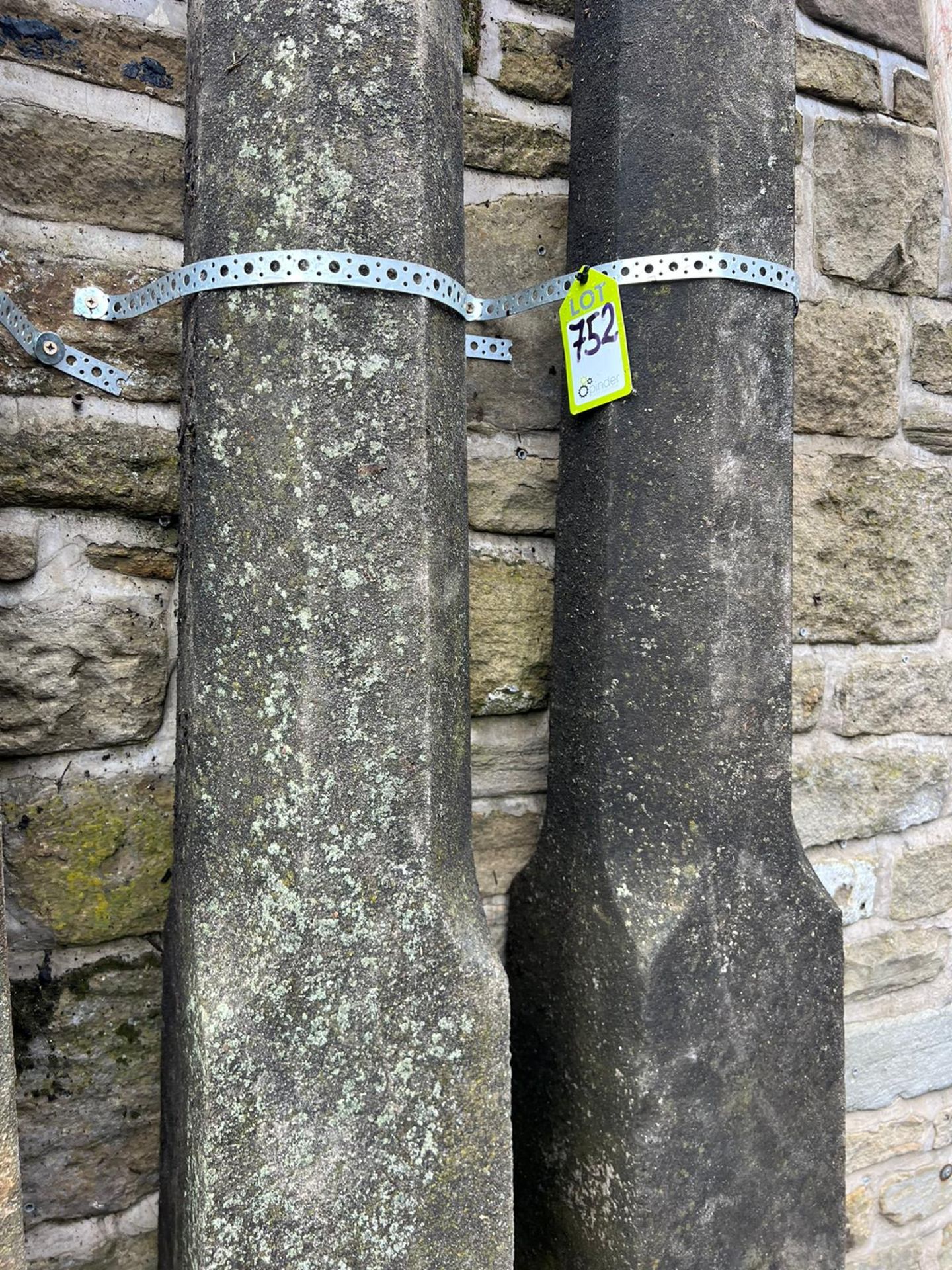A pair reconstituted stone Obelisks, with ball fin - Image 3 of 8