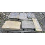 A pallet of antique reclaimed Yorkshire stone Flags, approx. 2.4m² (Lot Location: Deep Lane,