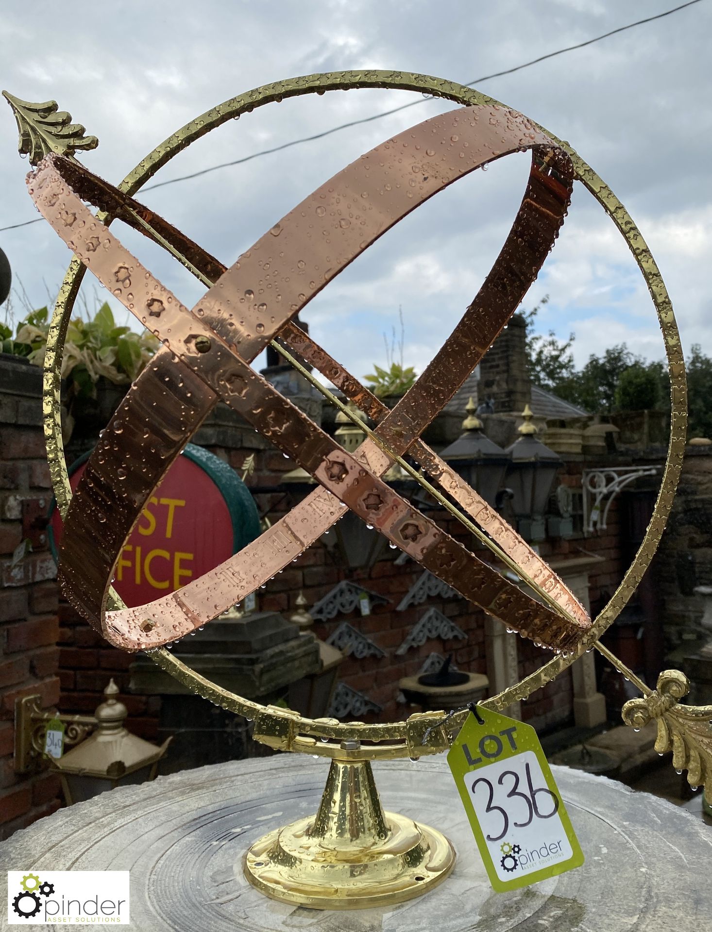 Bronze and copper polished Armillary, 24in high x - Image 2 of 10