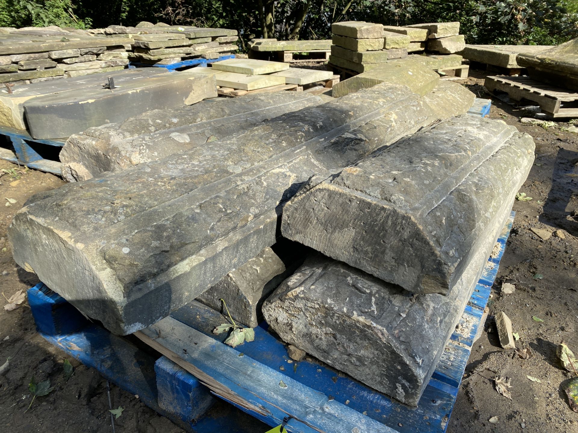 A pallet of original Victorian octagonal rustic Yorkshire stone wall ...