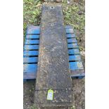 A large piece of Victorian Yorkshire stone Coping with droughted corners, approx. 6in high x 18in