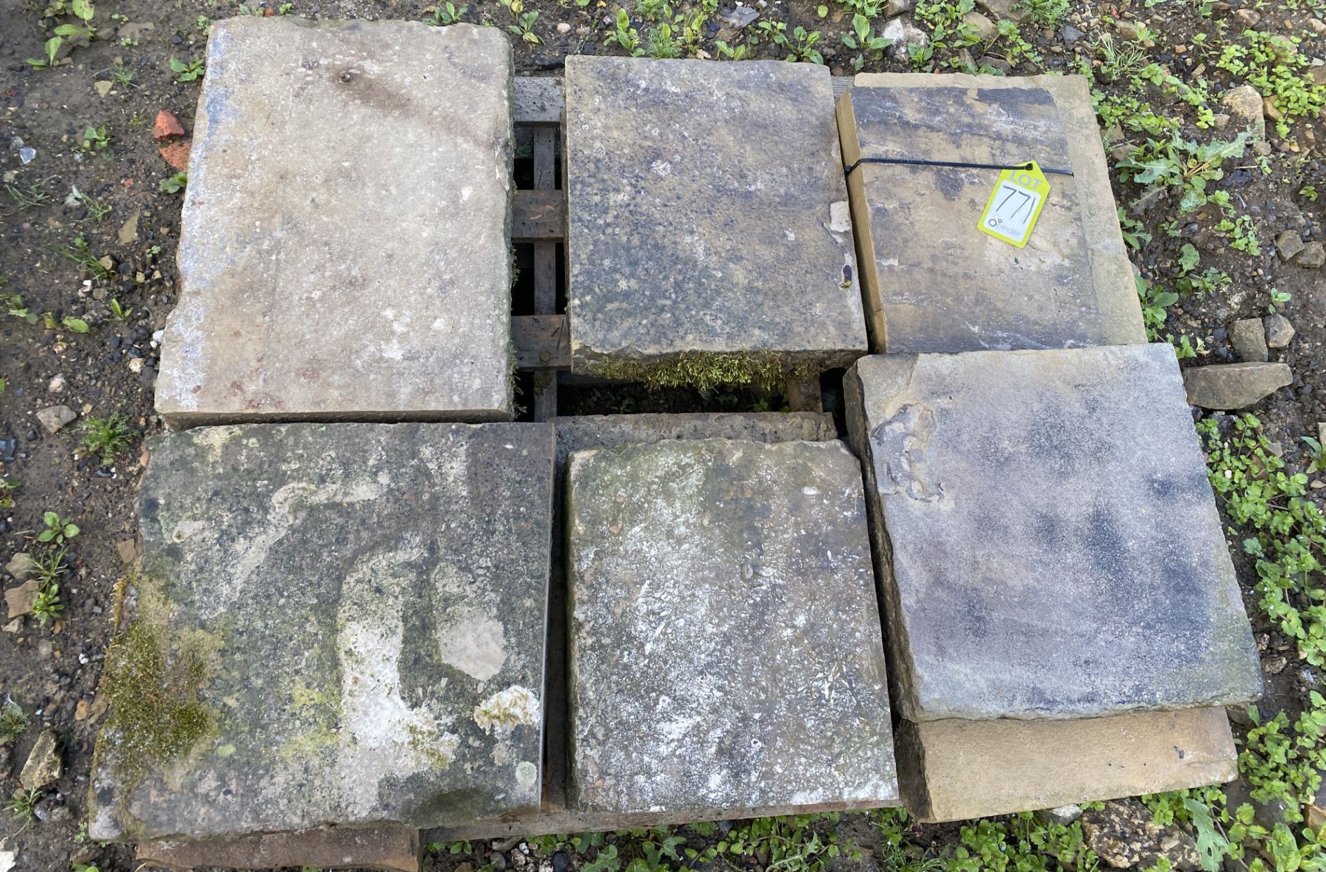 A pallet of antique reclaimed Yorkshire stone Flags, approx. 2.4m² (Lot Location: Deep Lane, - Image 2 of 5