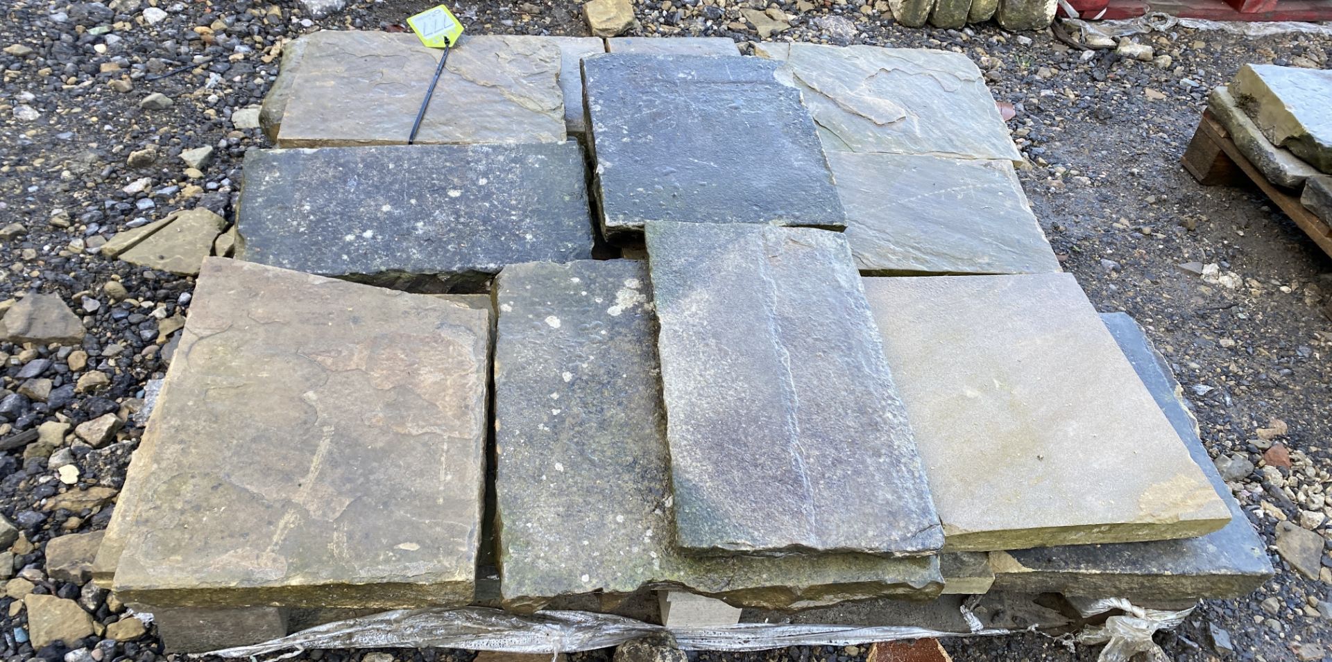 A pallet of antique reclaimed Yorkshire stone Flags, approx. 2.4m² (Lot Location: Deep Lane, - Image 4 of 5