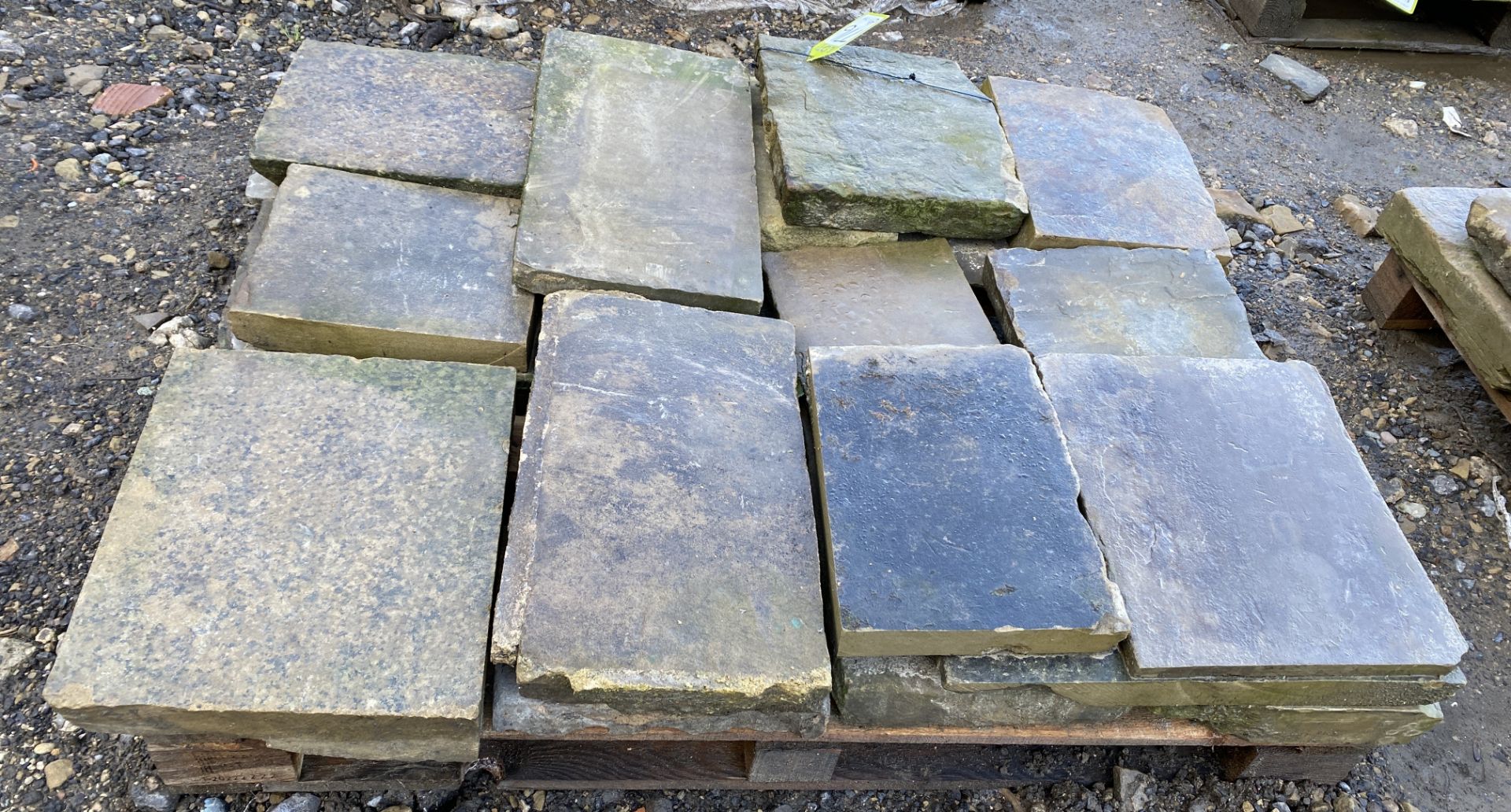 A pallet of antique reclaimed Yorkshire stone Flags, approx. 2.4m² (Lot Location: Deep Lane, - Image 4 of 6