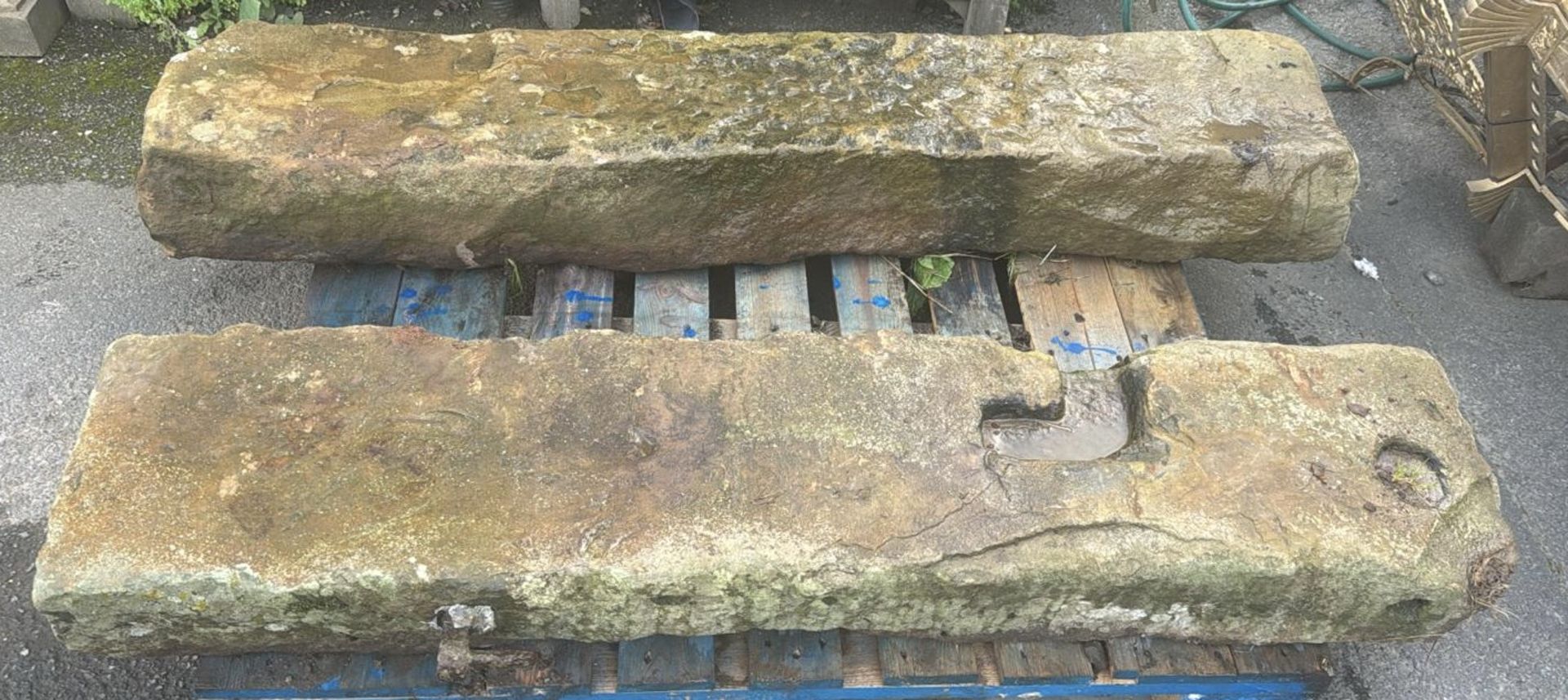 A pair Yorkshire stone Field Gateposts, approx. 56 - Image 5 of 5