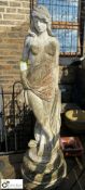 A reconstituted stone Statue of a young girl posin