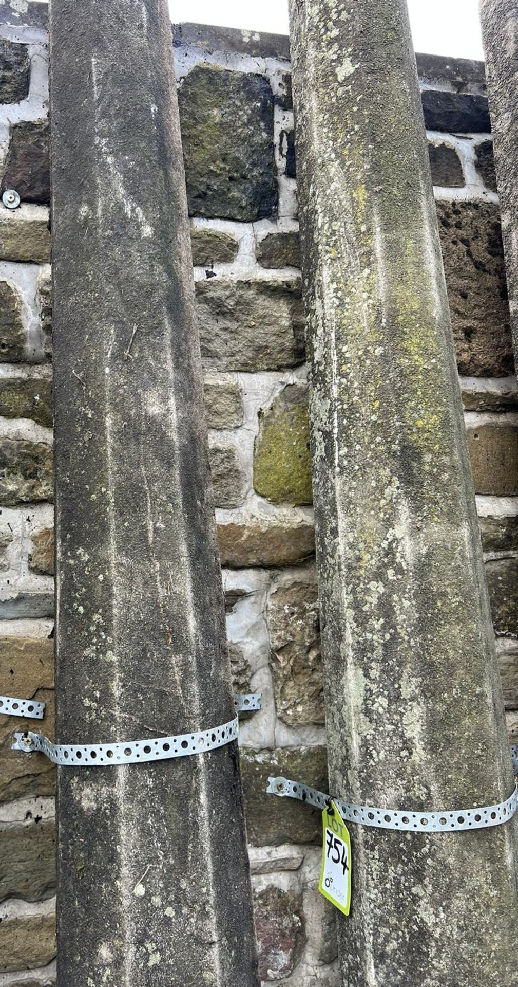 A pair reconstituted stone Obelisks, with ball fin - Image 5 of 9