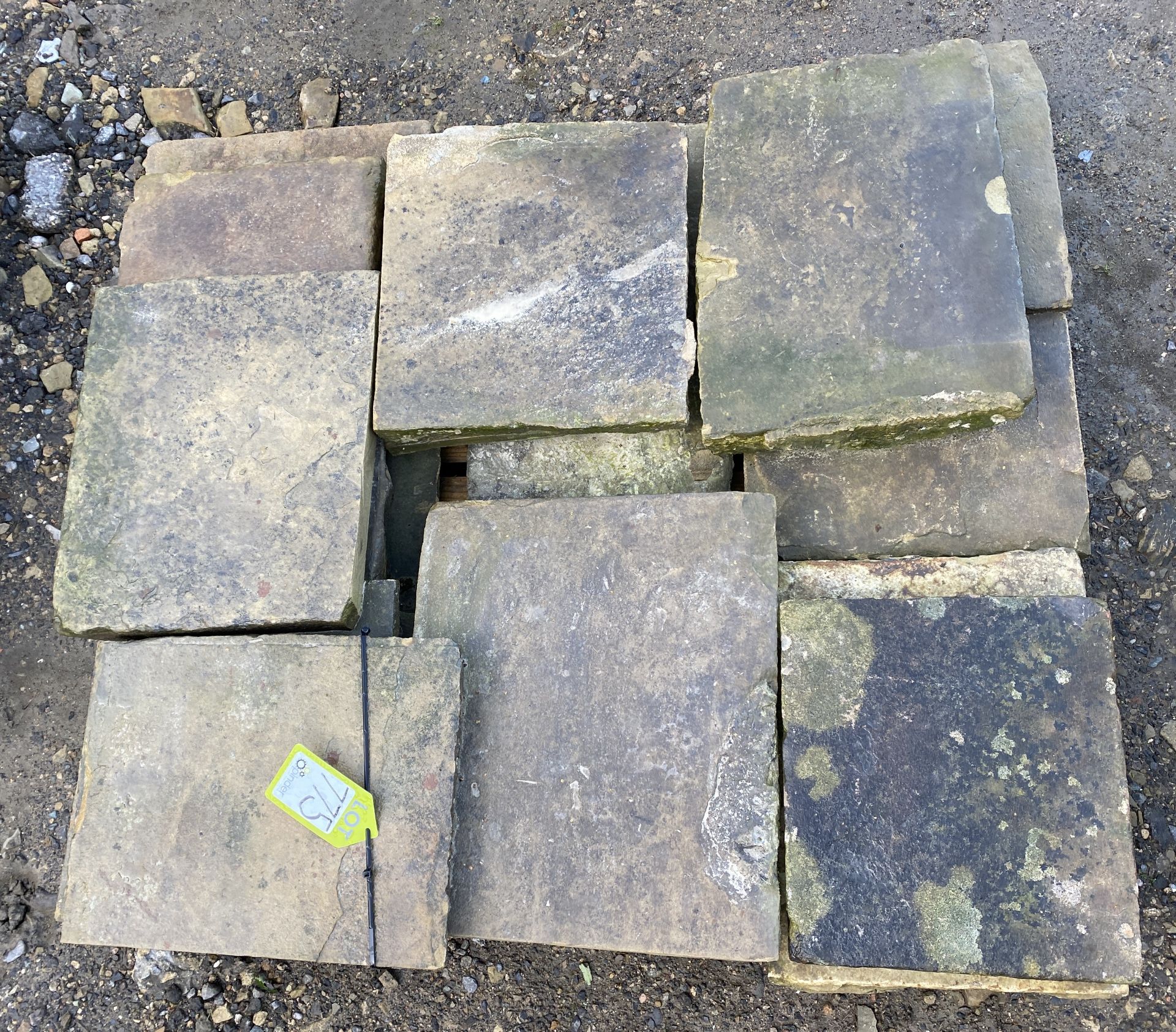 A pallet of antique reclaimed Yorkshire stone Flags, approx. 2.4m² (Lot Location: Deep Lane, - Image 2 of 6