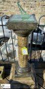 A Yorkshire stone Balustrade with bronze sundial p