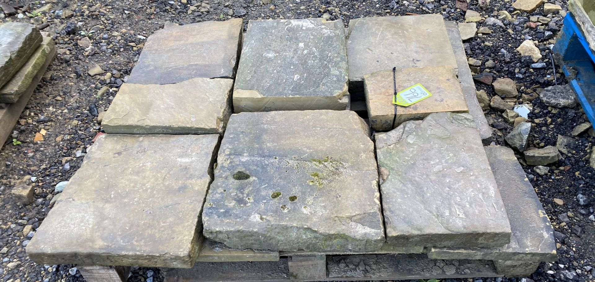 A pallet of antique reclaimed Yorkshire stone Flags, approx. 2.4m² (Lot Location: Deep Lane, - Image 4 of 5