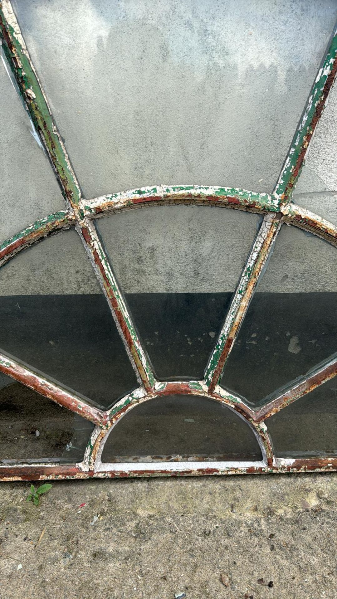 A Georgian fret cast iron arched Window, approx. 2 - Image 3 of 4