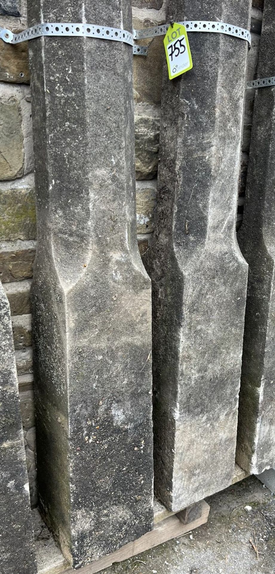 A pair reconstituted stone Obelisks, with ball fin - Image 7 of 9