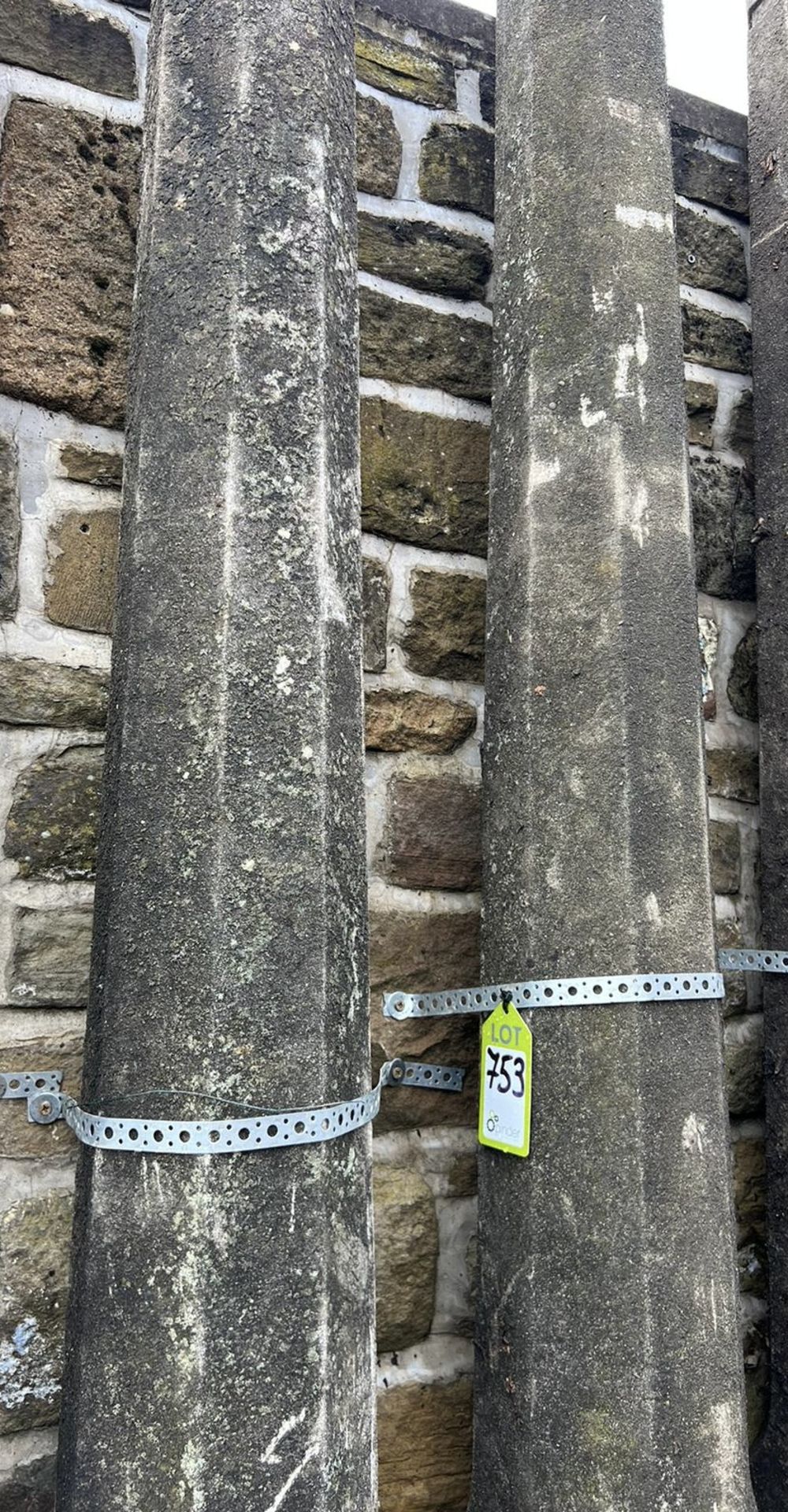 A pair reconstituted stone Obelisks, with ball fin - Image 4 of 7