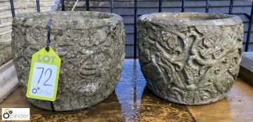 A pair of reconstituted stone Planters with mythic