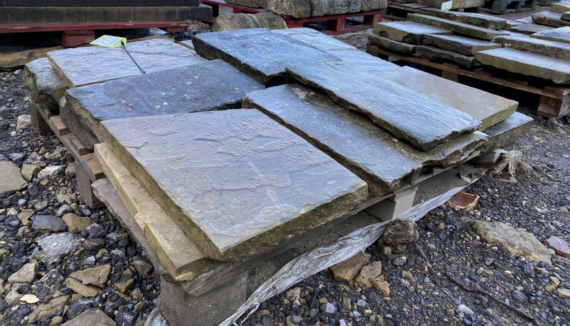 A pallet of antique reclaimed Yorkshire stone Flags, approx. 2.4m² (Lot Location: Deep Lane, - Image 3 of 5