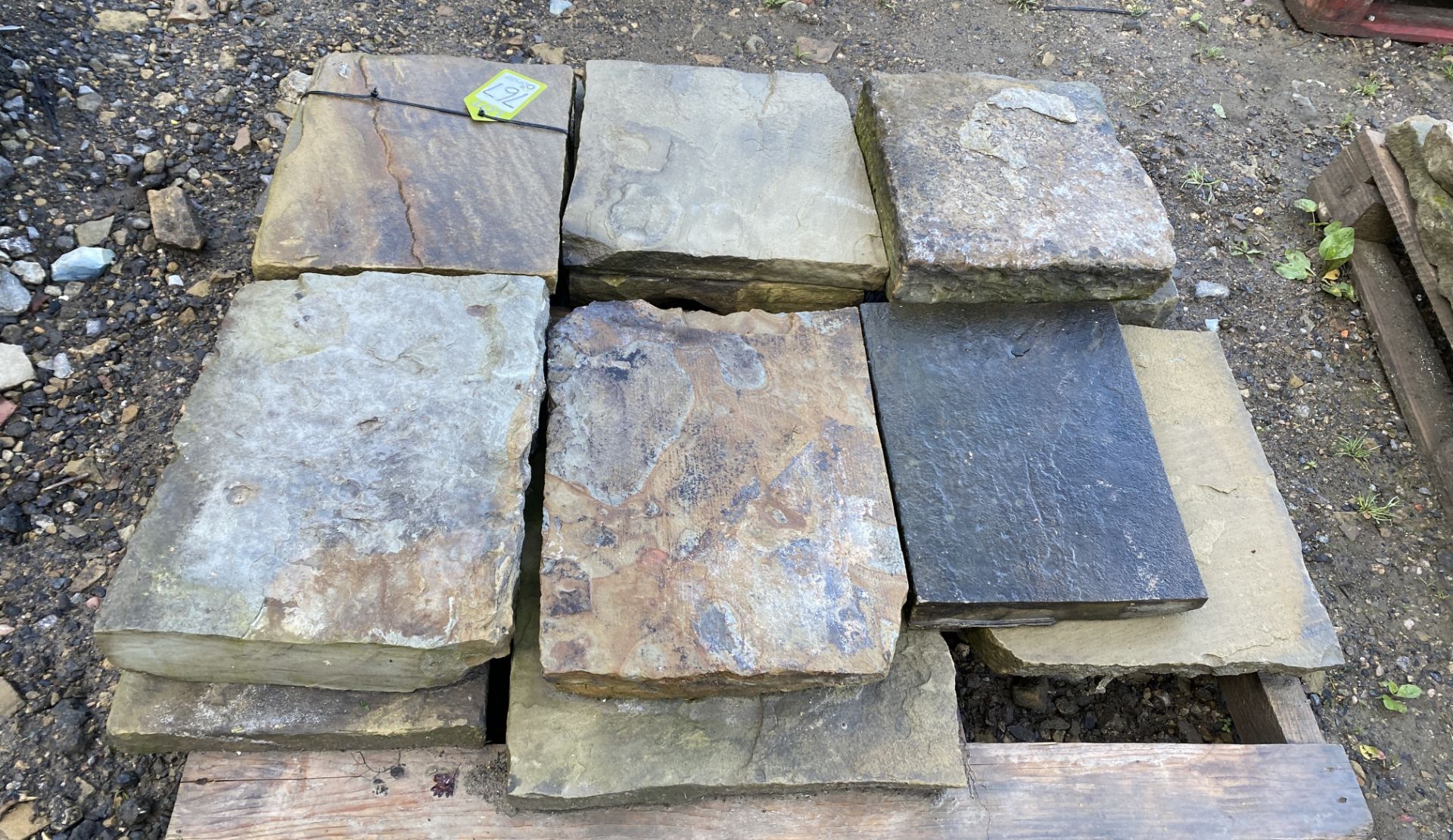 A pallet of antique reclaimed Yorkshire stone Flags, approx. 2.4m² (Lot Location: Deep Lane, - Image 4 of 5