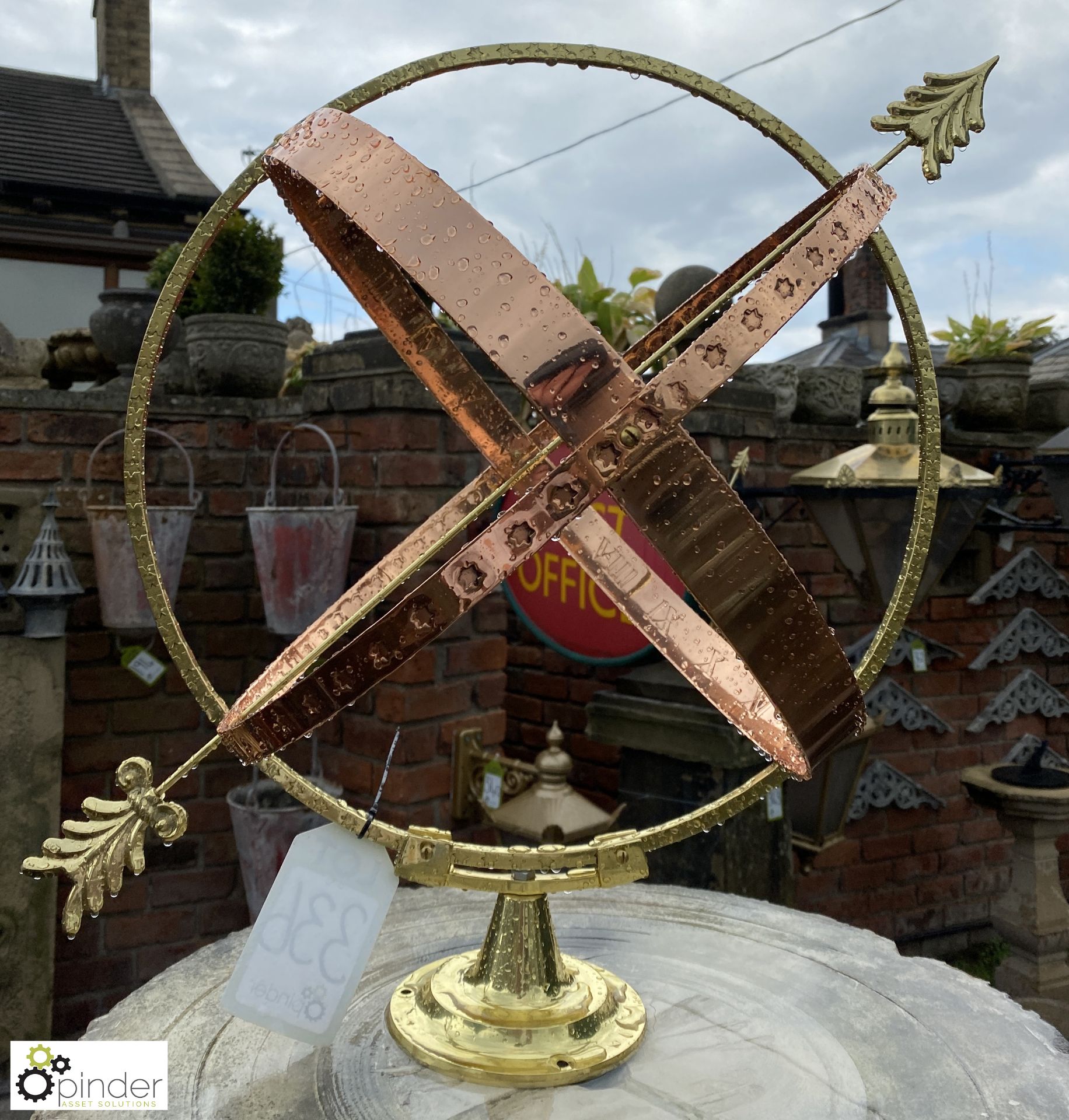 Bronze and copper polished Armillary, 24in high x - Image 3 of 10