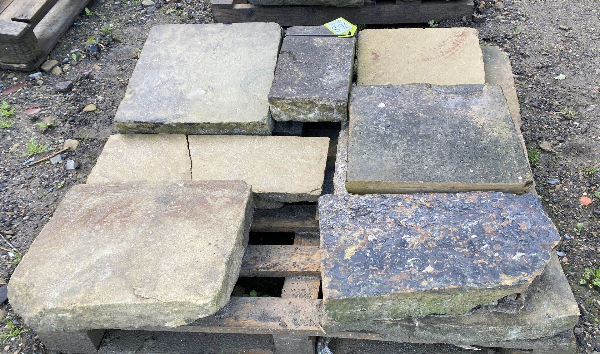 A pallet of antique reclaimed Yorkshire stone Flags, approx. 2.4m² (Lot Location: Deep Lane, - Image 4 of 5