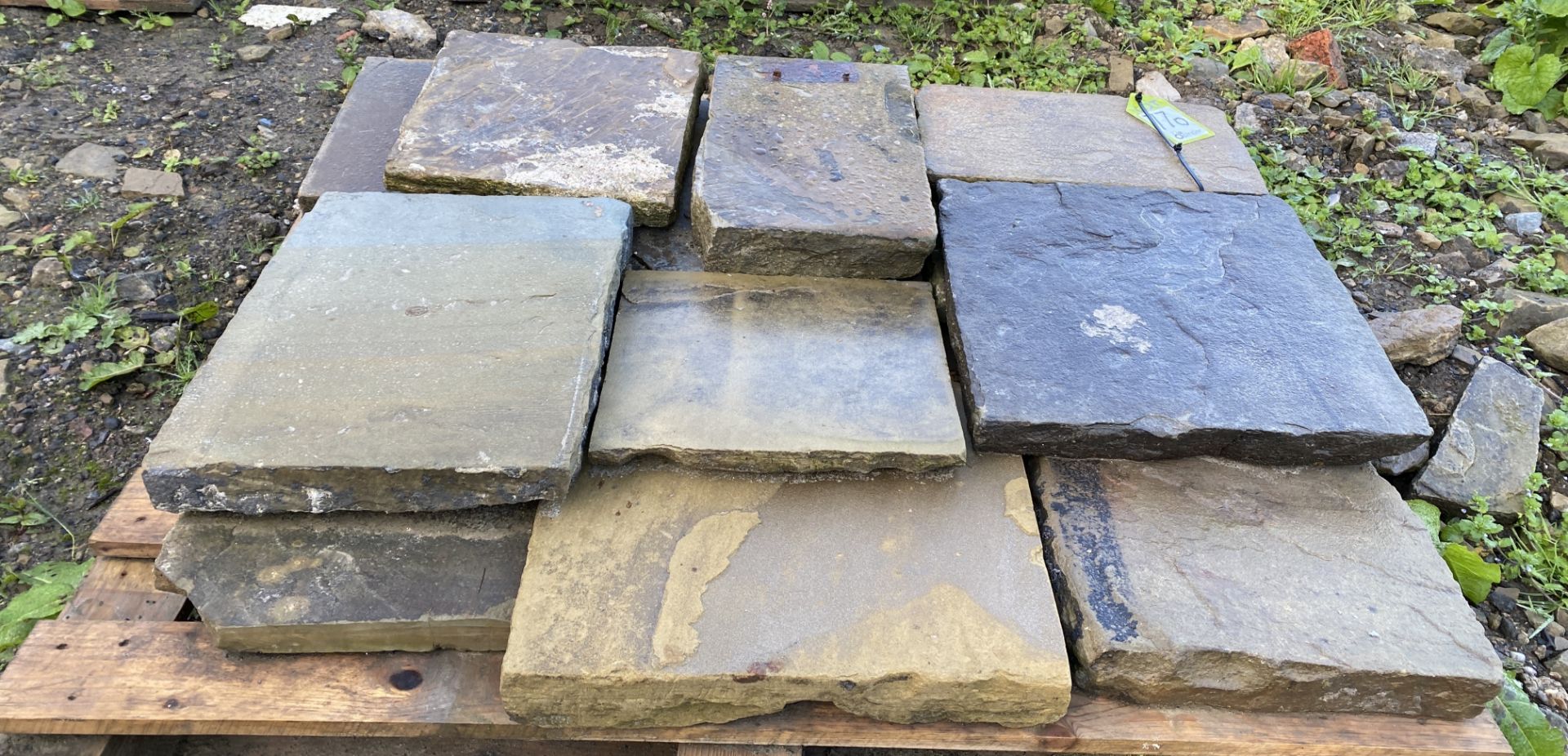 A pallet of antique reclaimed Yorkshire stone Flags, approx. 2.4m² (Lot Location: Deep Lane, - Image 4 of 5