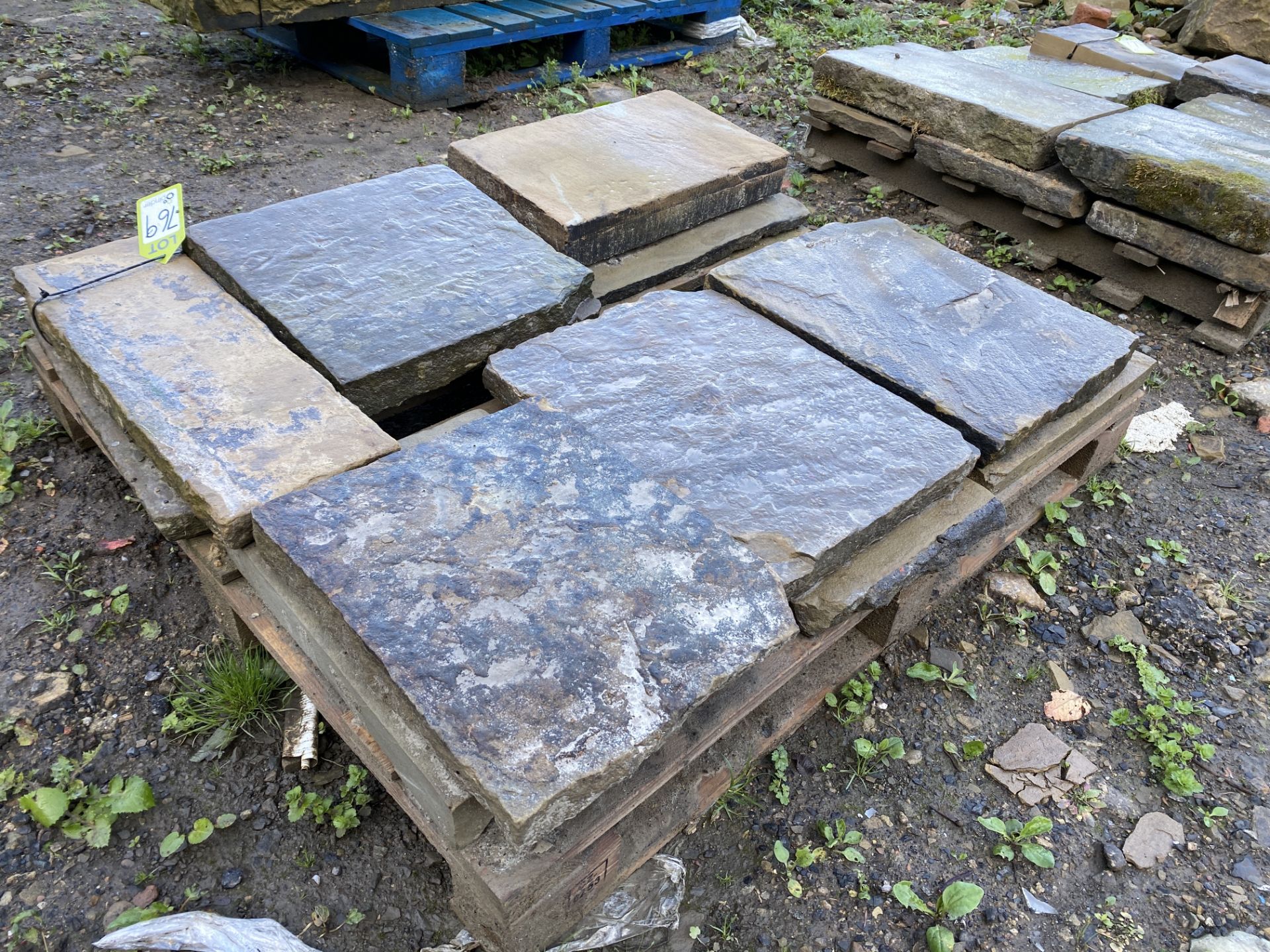 A pallet of antique reclaimed Yorkshire stone Flags, approx. 2.4m² (Lot Location: Deep Lane, - Image 3 of 5