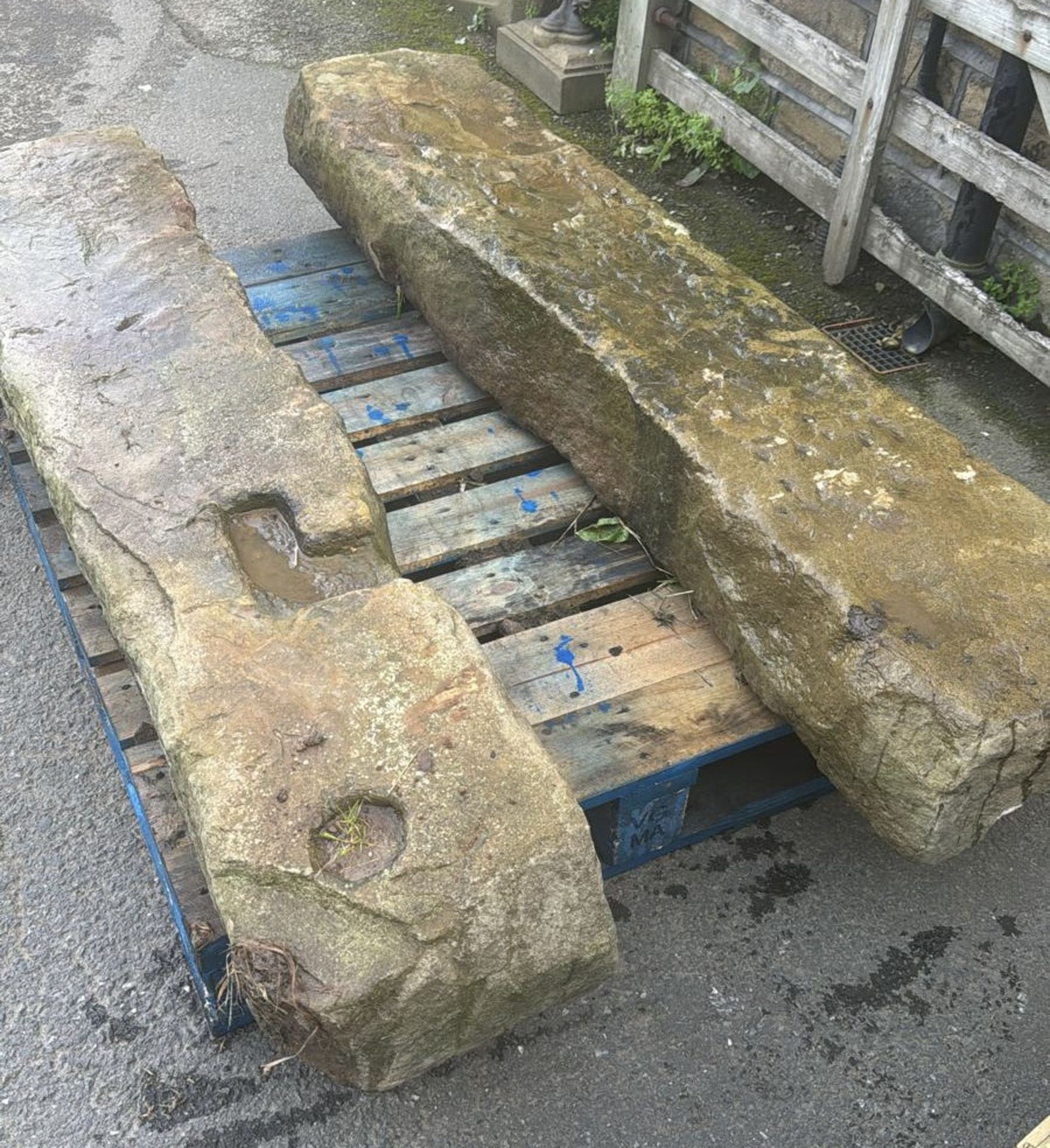 A pair Yorkshire stone Field Gateposts, approx. 56 - Image 2 of 5