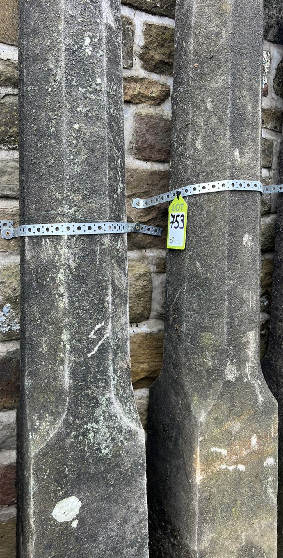 A pair reconstituted stone Obelisks, with ball fin - Image 5 of 7