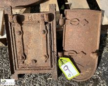 2 cast iron Range Doors