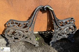 Antique pair cast iron Bench Ends, 800mm max height