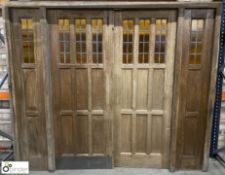 Oak double Vestibule Door and Surround, 2520mm x 2120mm, no door handles, 2 kickplate missing,
