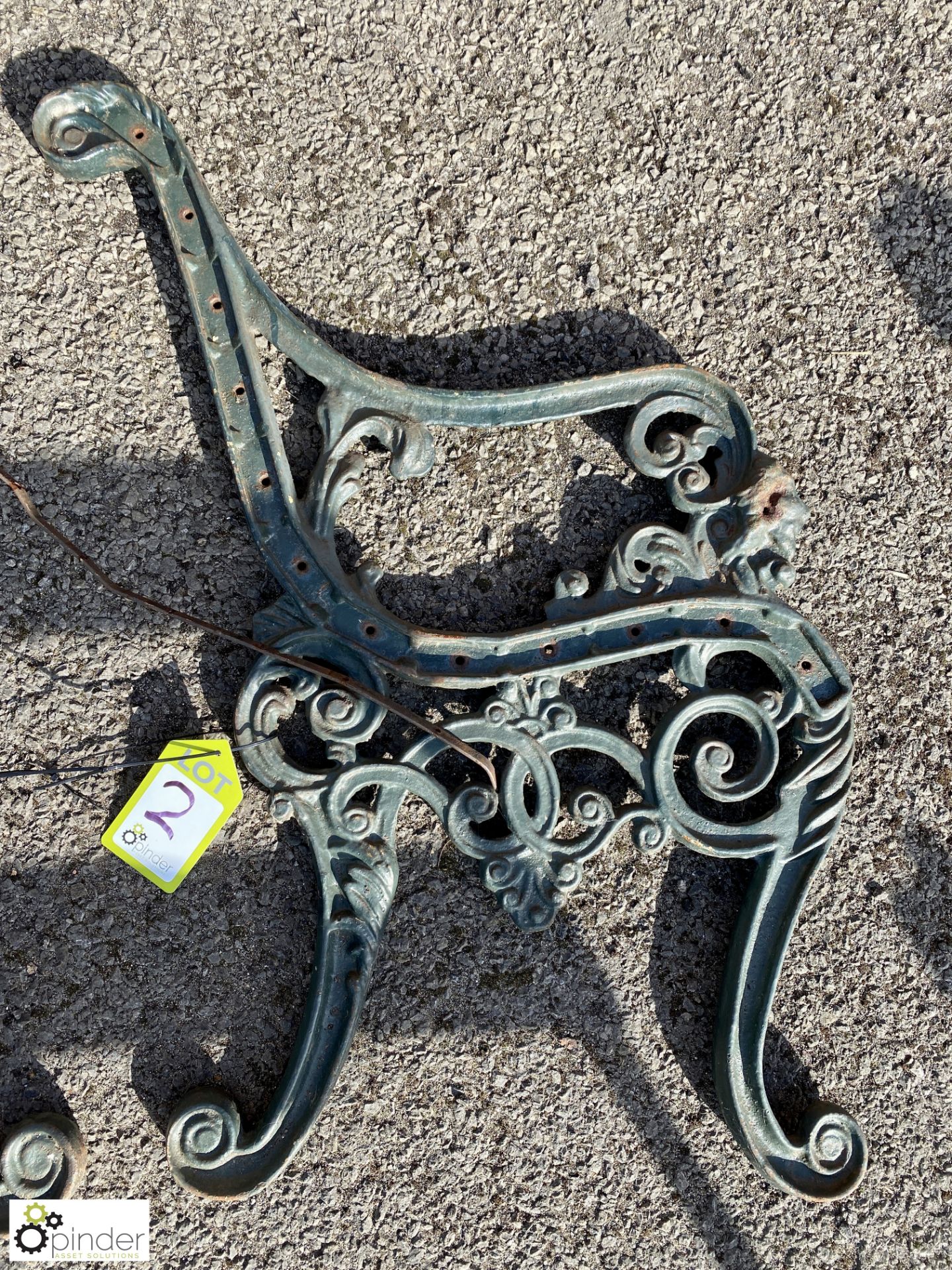 Pair cast iron Bench Ends, 800mm max height - Image 2 of 8