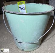 Green enameled galvanised Bucket