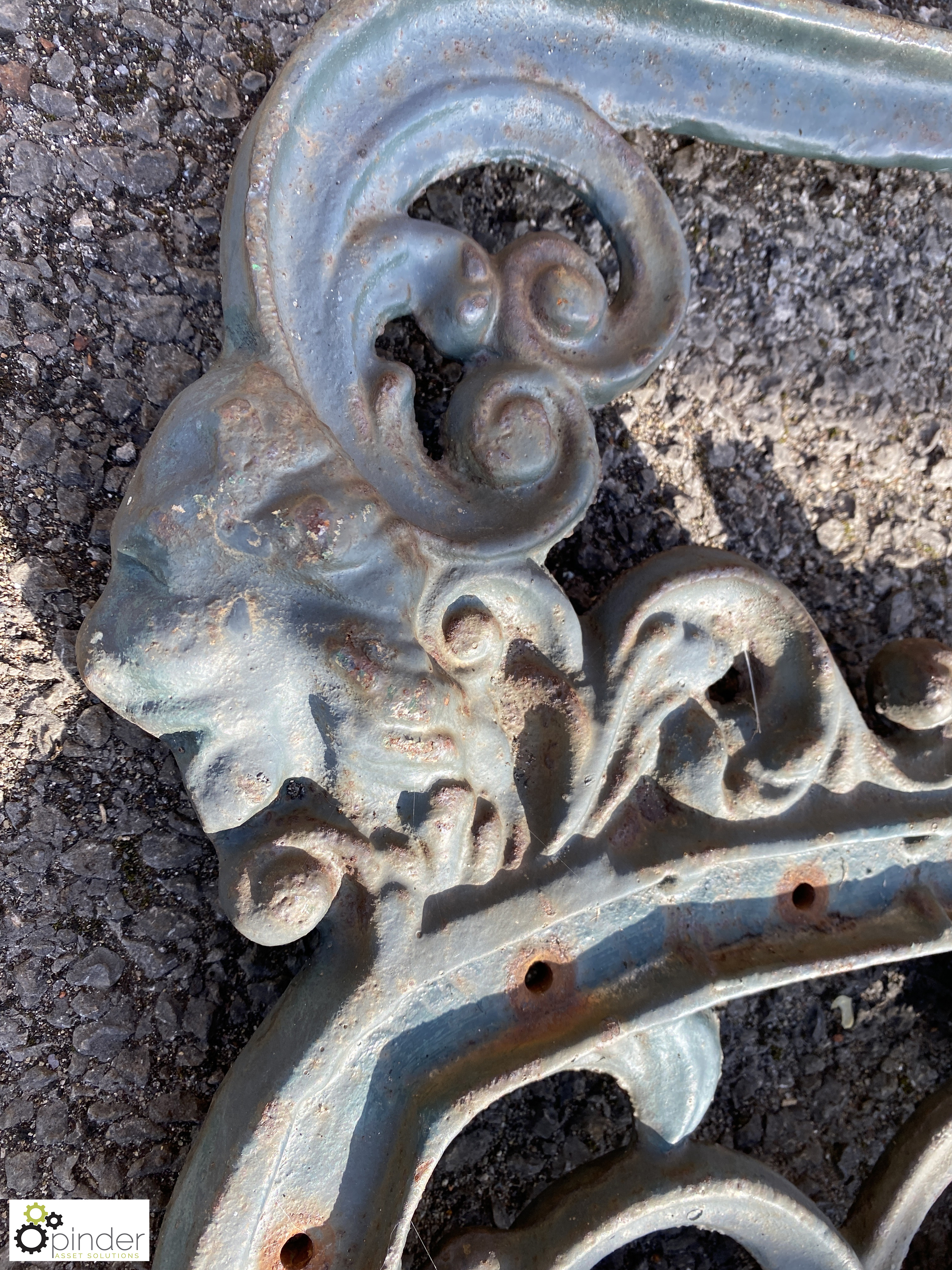 Pair cast iron Bench Ends, 800mm max height - Image 4 of 8