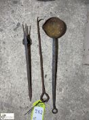Ladle and 2 Fireplace Tools