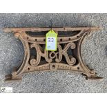 Pair cast iron Seat Base Frames, inscribed “H & K Ashton U-Lyne”