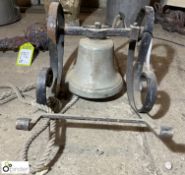 Antique large School Bell with cradle, 310mm wide x 530mm high
