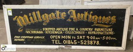 Framed and painted Shop Sign “Millgate Antiques”