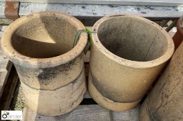 2 terracotta Chimney Pots, 300mm tall