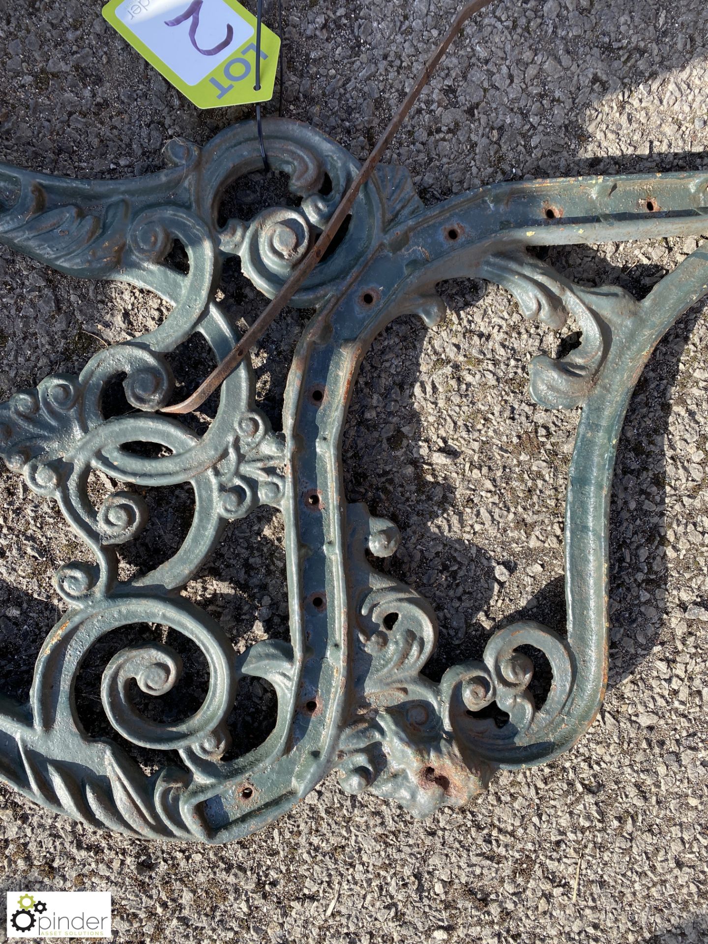 Pair cast iron Bench Ends, 800mm max height - Image 7 of 8