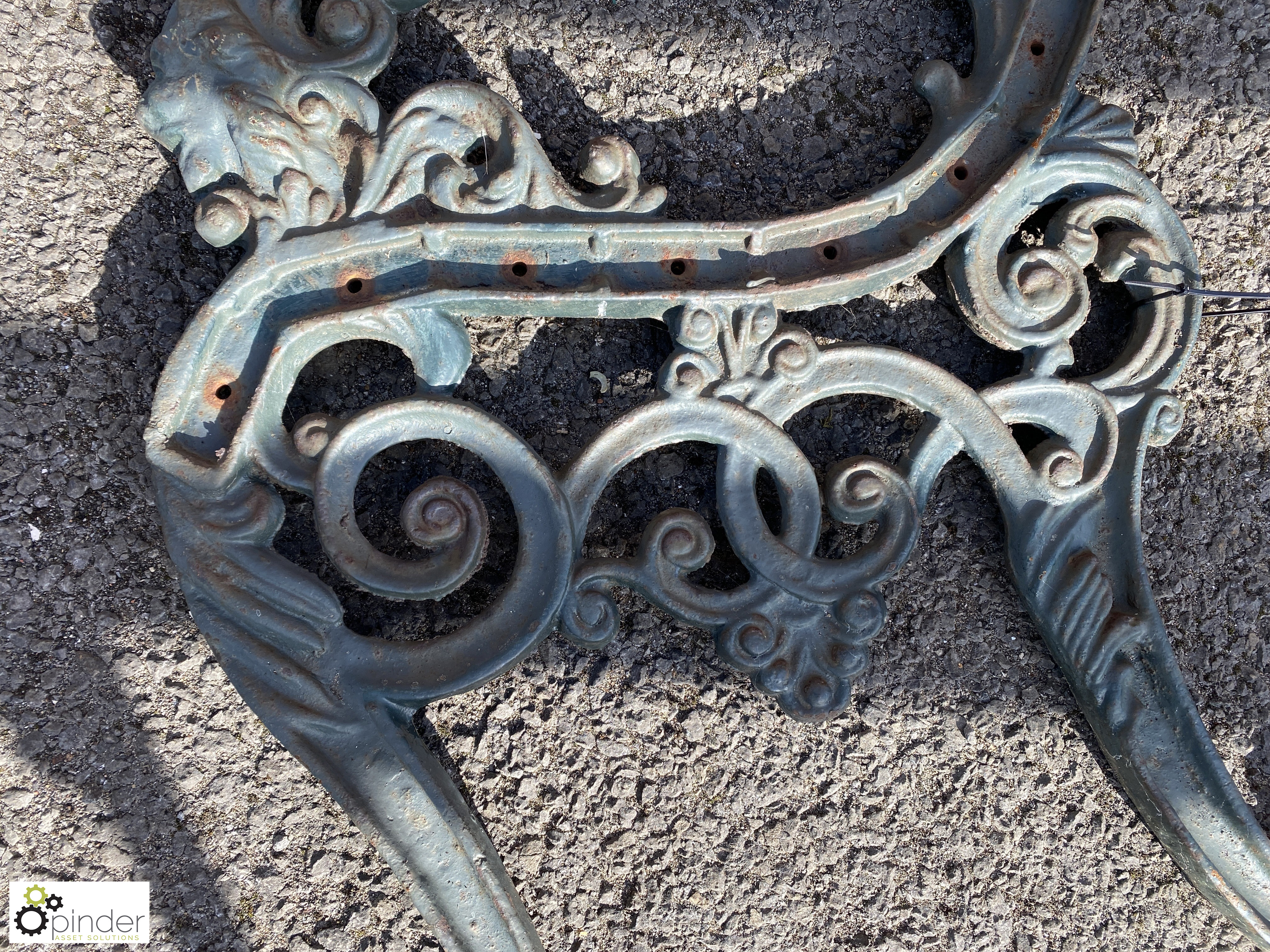 Pair cast iron Bench Ends, 800mm max height - Image 5 of 8