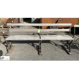 Antique Tram Bench, with reversible back, 3 cast iron ends, 1920mm x 850mm high