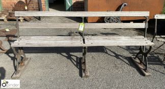 Antique Tram Bench, with reversible back, 3 cast iron ends, 1920mm x 850mm high
