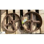 2 cast iron Pulley Wheels, 350mm dia