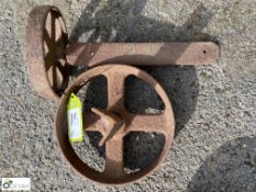 2 various cast iron Pulley Wheels