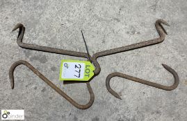 3 various large Meat Hooks
